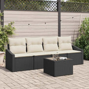 Set di divani con cuscino 5 pcs Nero e Crema polyrattan 3346587