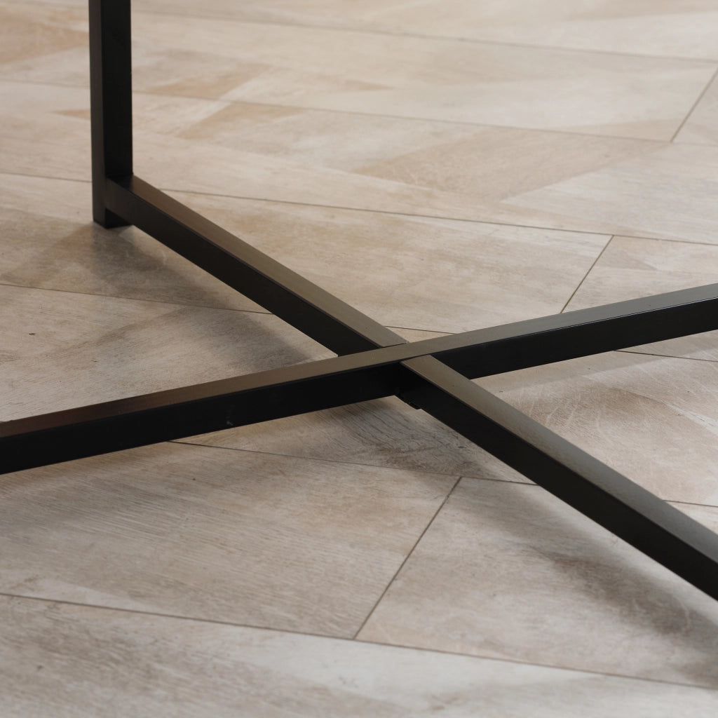 Tavolino da caff¨¨ rotondo ¨C Xylo ¨C effetto marmo bianco metallo 80x80x45 cm