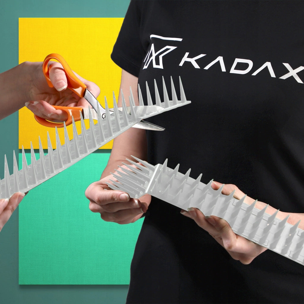 Punte anti-piccioni KADAX, 51 cm, in plastica densa e resistente, confezione da 12 pezzi.