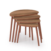 Nora", tavolo a nido di 4 pezzi in legno 68 x 45 x 55 cm - Noce