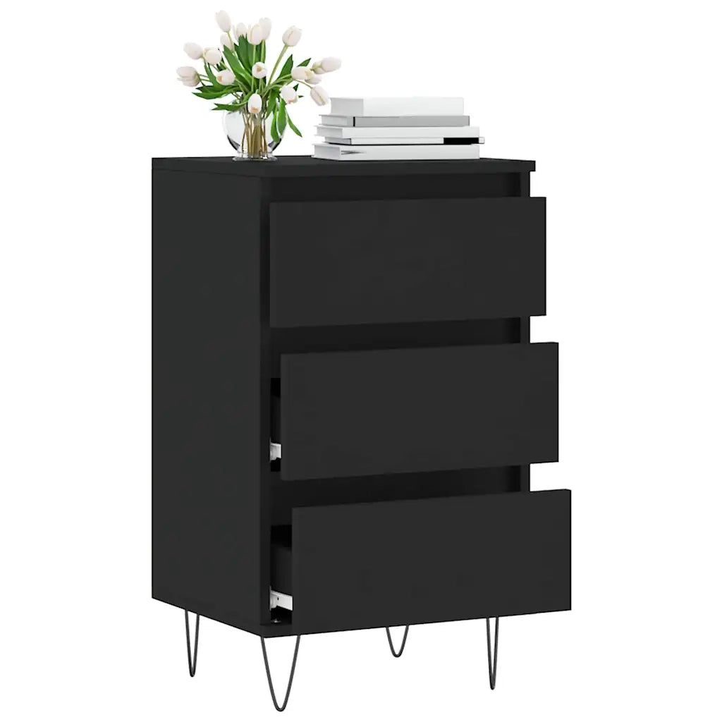 Credenza-Buffet-Armadio da cucina Nera 40x35x70 cm in Legno Multistrato