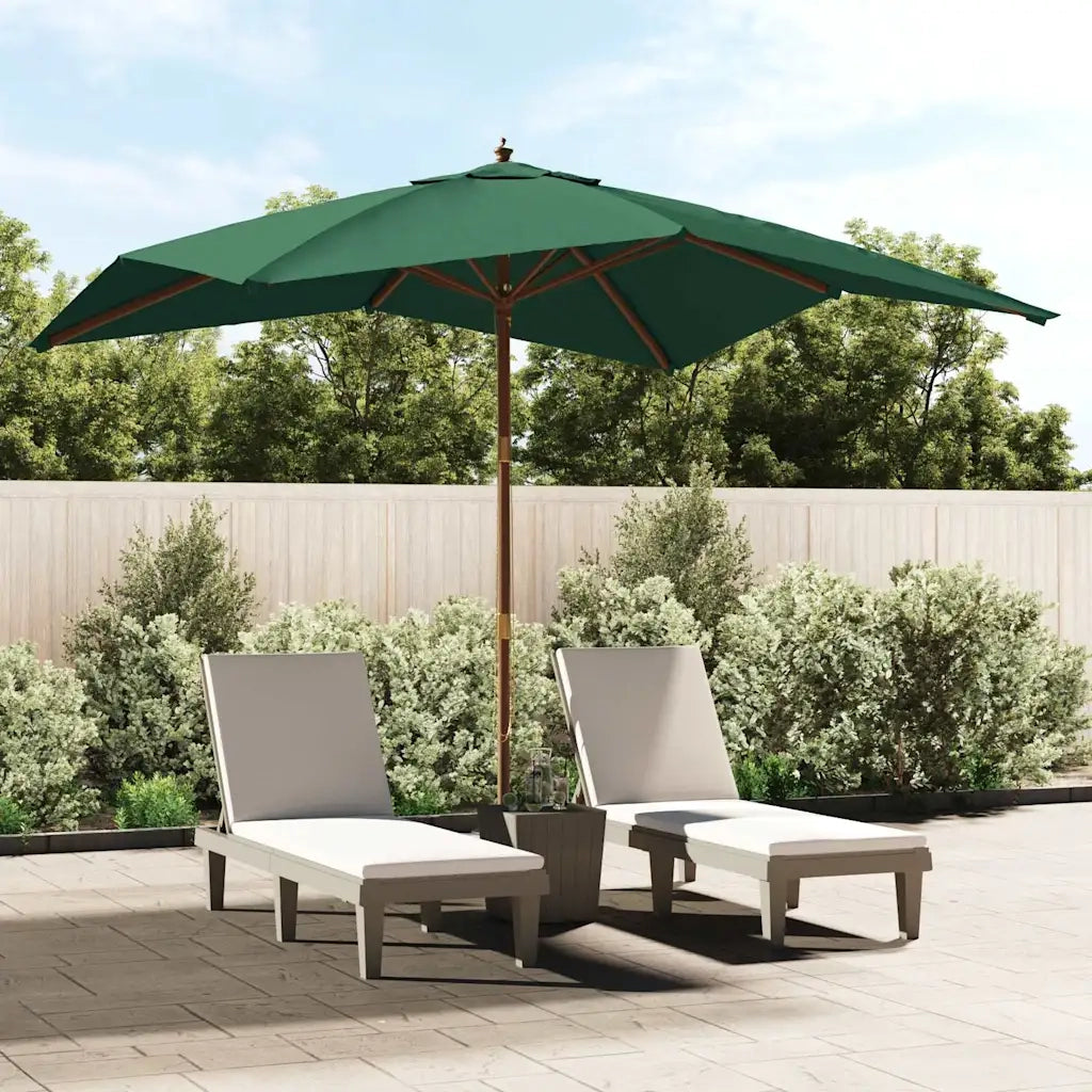 Ombrello | Parasolne da Giardino con Palo in Legno Verde 300x300x273 cm