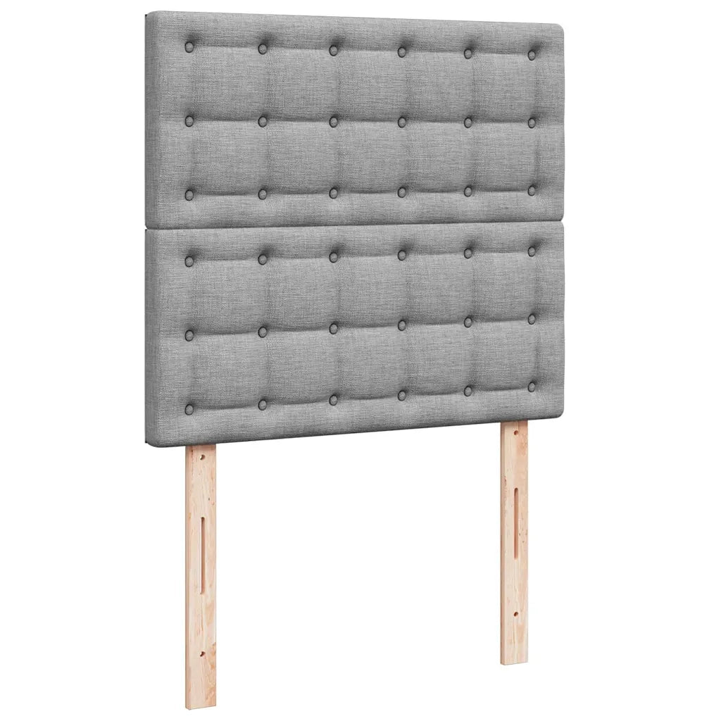 Pouf Letto con Materasso e LED Grigio Chiaro 90x200 cm Tessuto