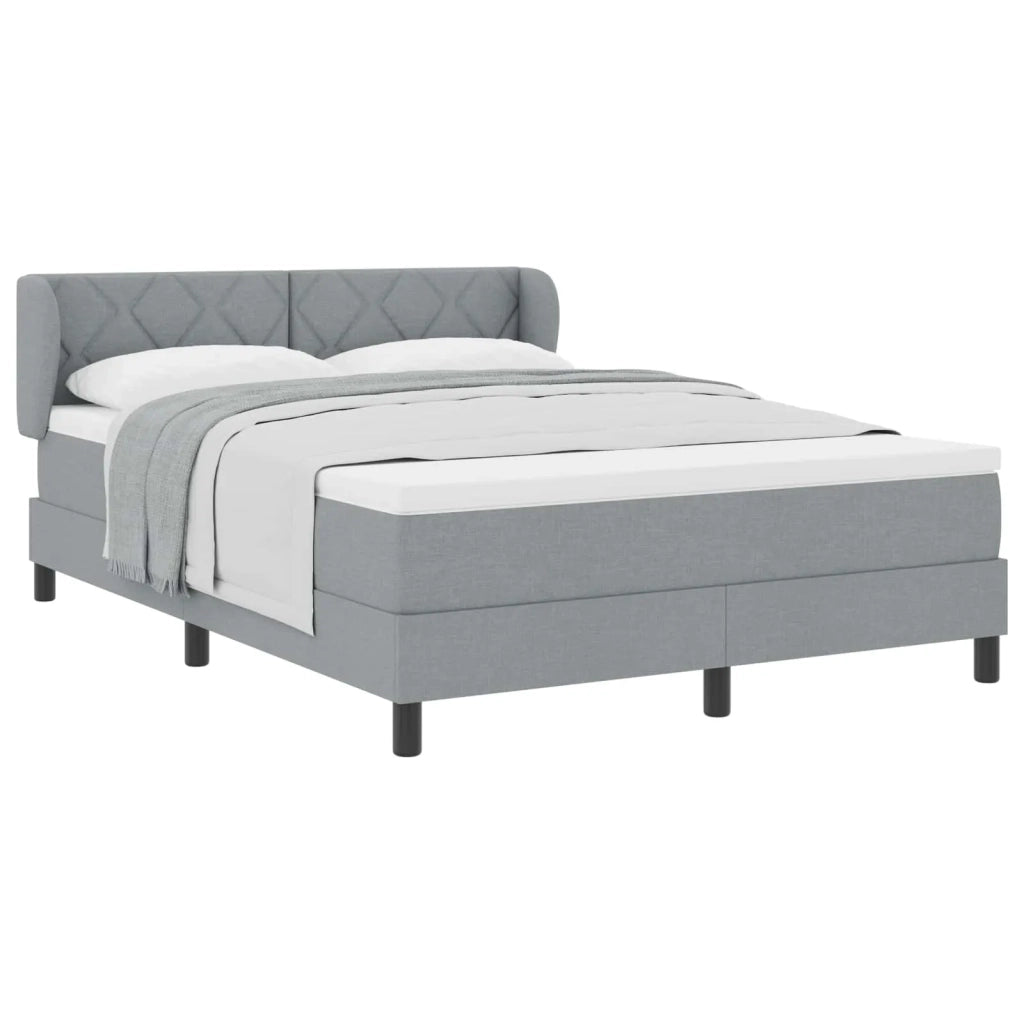Letto a molle con materasso Grigio chiaro 140 x 200 cm Tessuto 3340087