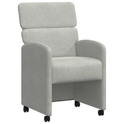 Sedie da Pranzo con Ruote 2 pz | Sedie da cucina Grigio chiaro 58 x 65 x 98 cm