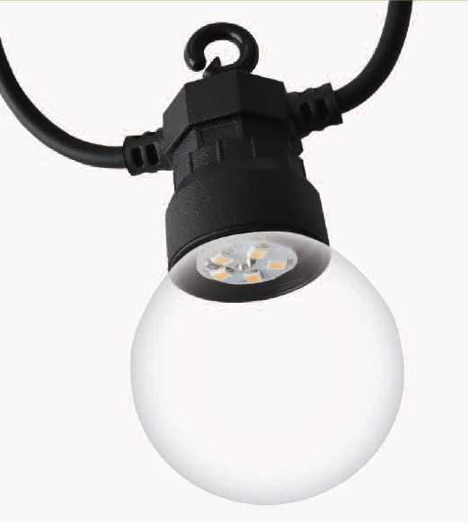 Prolunga catena plastica 5m 10 lampadine bianco caldo