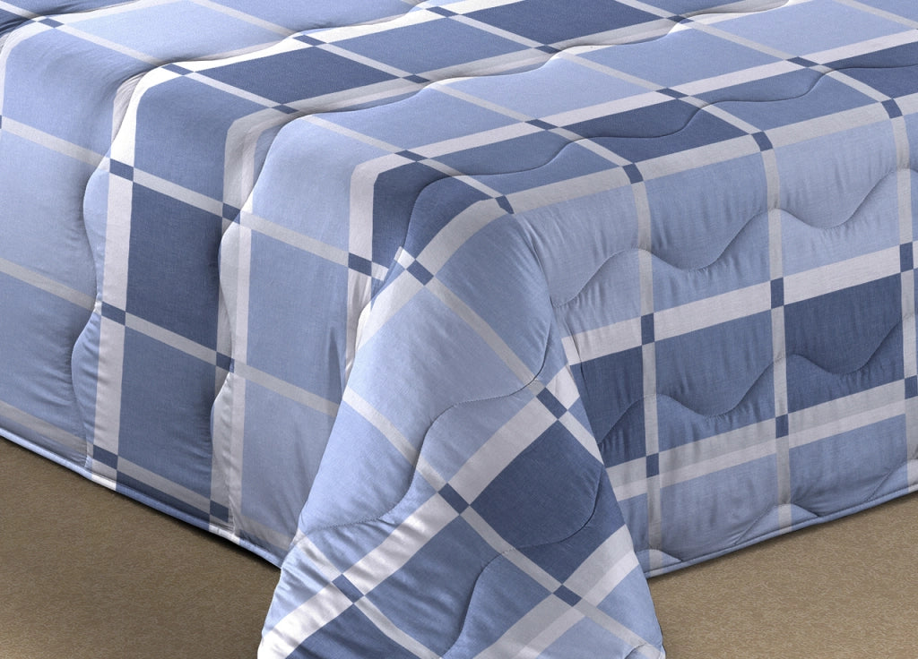 Trapunta Piumone Letto Invernale Imbottita 300gr Microfibra Scaldanotti Toronto - Piazza E Mezza - Blu