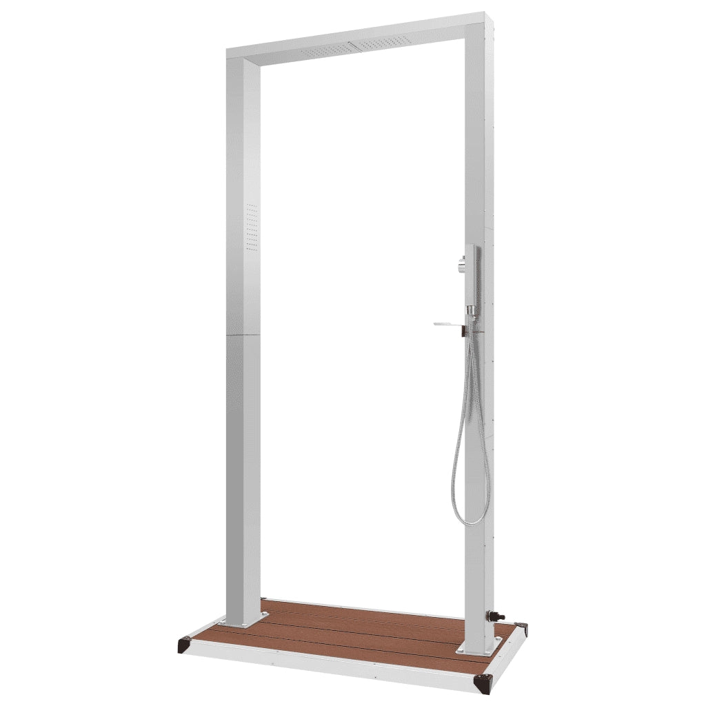 Doccia da Esterno con Piatto in WPC Acciaio Inossidabile cod mxl 47250