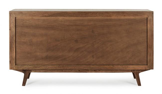 Credenza 2 Ante 3 Cassetti 152x40x85 cm in Legno Marrone