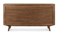 Credenza 2 Ante 3 Cassetti 152x40x85 cm in Legno Marrone