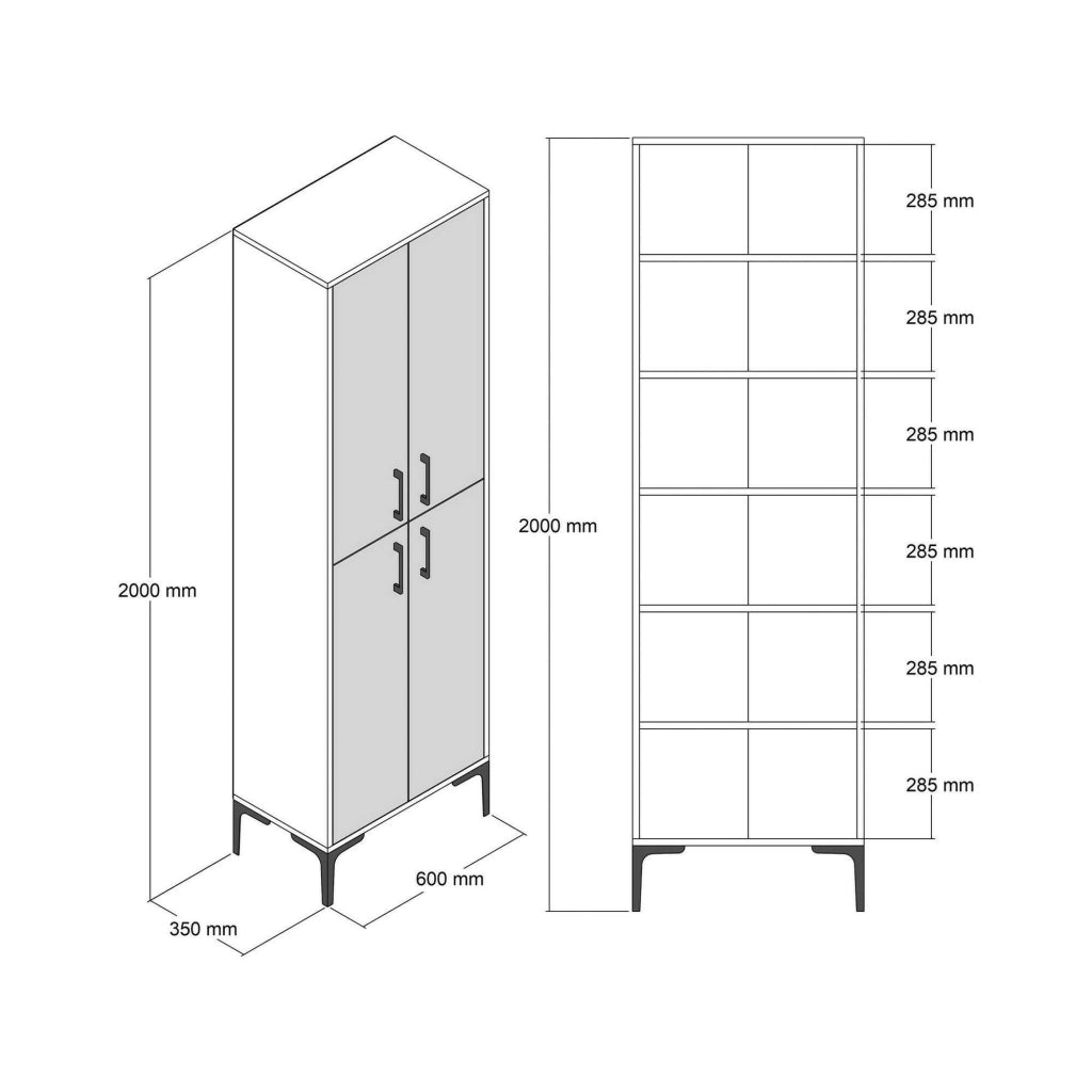 Scarpiera Sebastien, Mobile portascarpe, Armadio da ingresso multiuso, Mobiletto per calzature, 60x35h200 cm, Noce e Bianco
