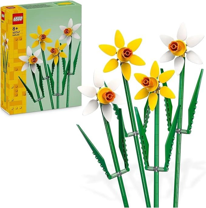 LEGO Creator Narcisi Set di Fiori Finti per Bambine e Bambini da 8 Anni, Costruisci ed Esponi un Bouquet come Decorazion