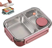 Lunchbox per adulti - 850ml - In acciaio inossidabile - Lunchbox per bambini - Lunchbox sicure - Resistenti - Grande capacità - Resistenti al lavastoviglie - BPA liberi - Ideali per Scuola, Lavoro e Viaggi - colore rosa
