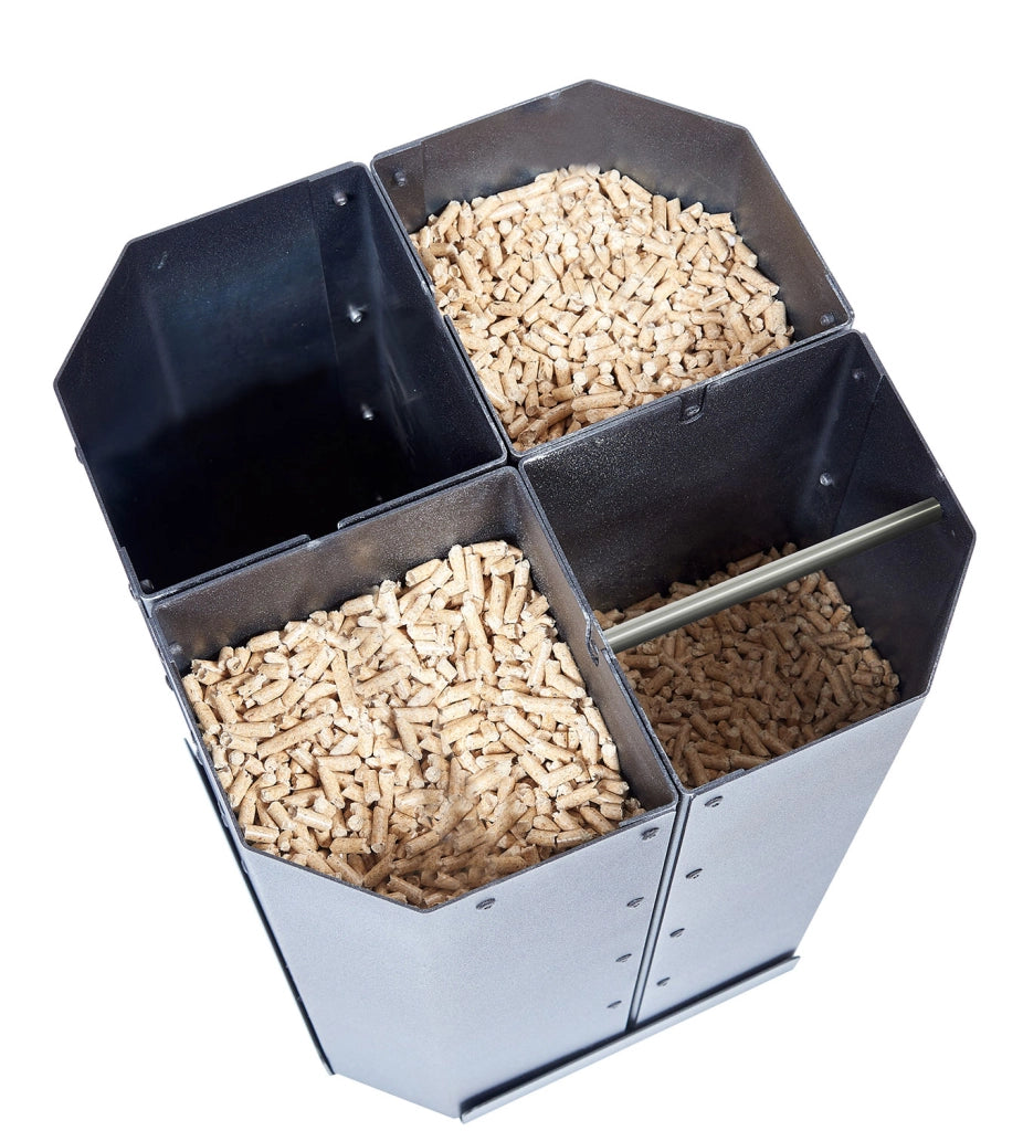 Portasacco Pellet 31x31x45,5 cm Crea Pellet Quattro in Acciaio Nero