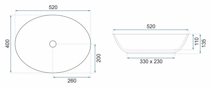Lavabo Da Appoggio Rea Margot White/gold