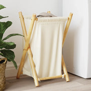 Cesto per Biancheria Bianco Crema 41,5x36x63,5 cm in BambÃ¹