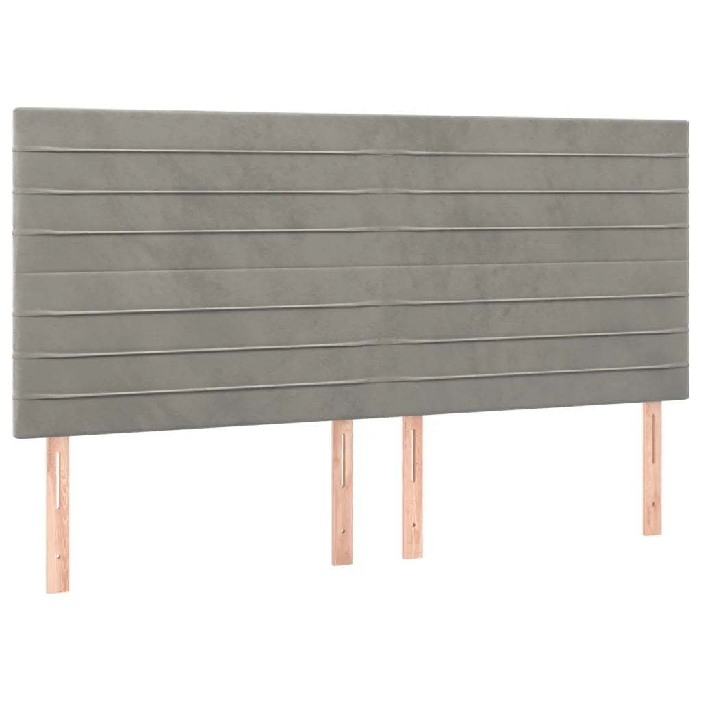 Testiera-Testata Decorativa Grigio Chiaro 160x5x118/128 cm Velluto 383485