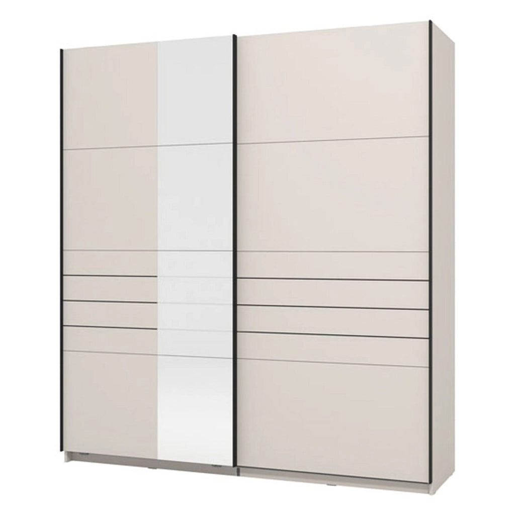 Armadio Camera da Letto Siri, Guardaroba Grande Appendiabiti, 195x217.5h cm Bianco Crema