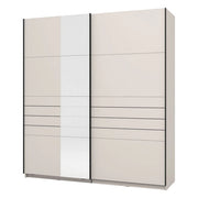 Armadio Camera da Letto Siri, Guardaroba Grande Appendiabiti, 195x217.5h cm Bianco Crema