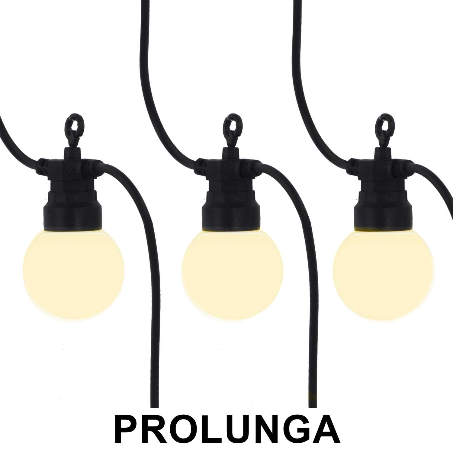 Prolunga catena plastica 5m 10 lampadine bianco caldo