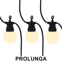 Prolunga catena plastica 5m 10 lampadine bianco caldo