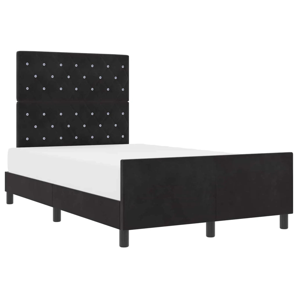 Letto a molle con testiera Nero 120 x 200 cm Velluto 3344863
