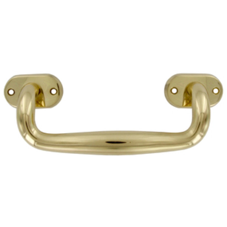 Maniglione in ottone. Lunghezza 24 cm Finitura oro lucido verniciato