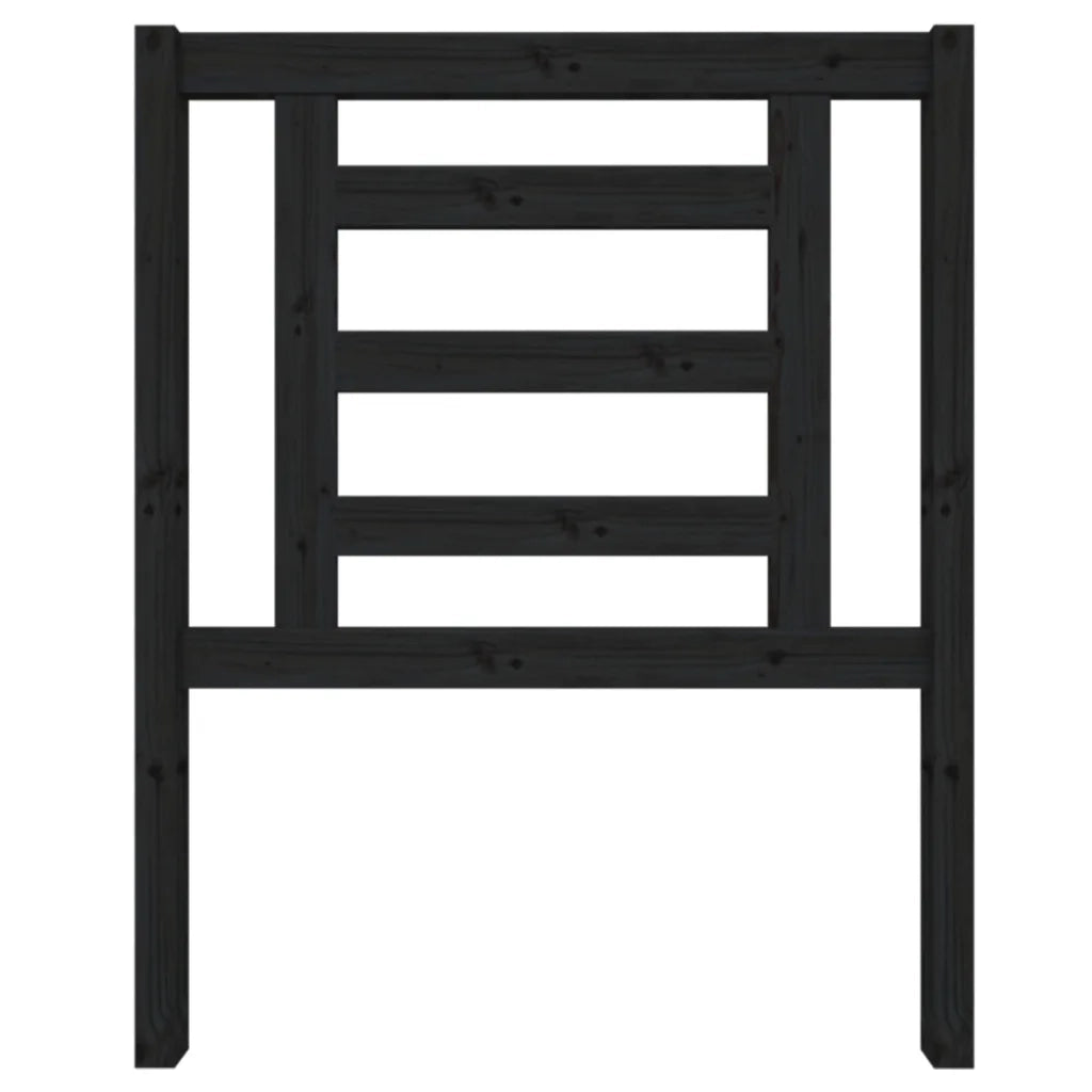 Testiera per Letto-Testata-Testiera Decorativa Nera 81x4x100 cm in Legno Massello di Pino 314996