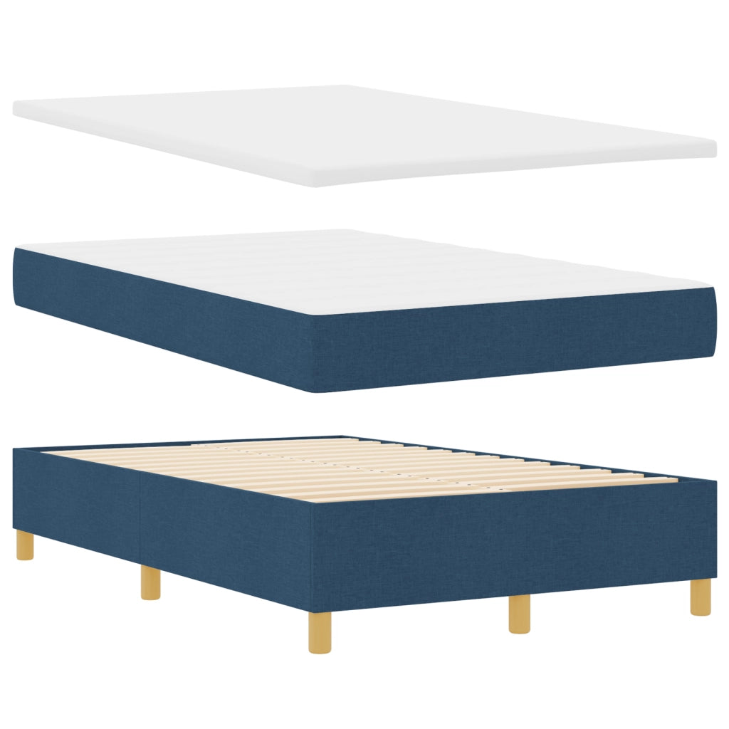 Letto Box Spring con Materasso & LED Blu 120x190 cm Tessuto