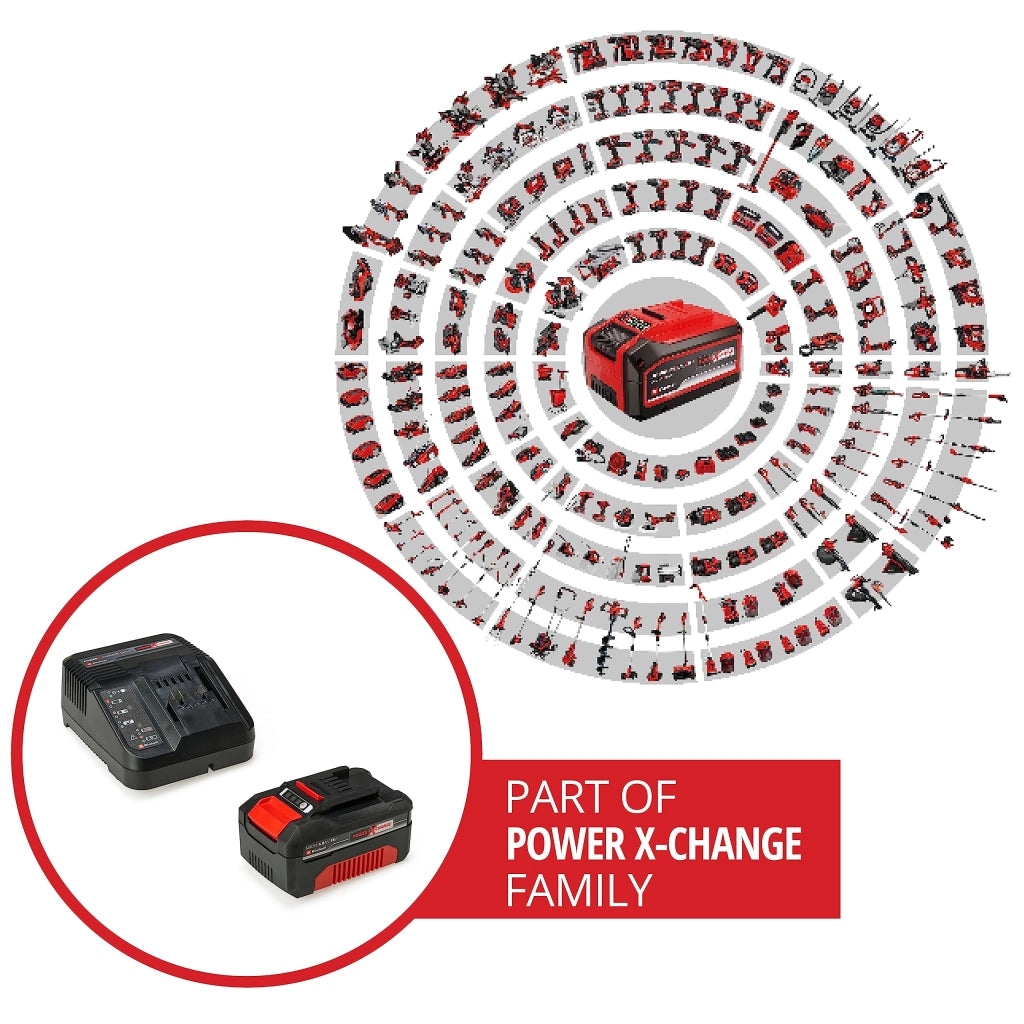 Kit Batteria al Litio Power X-Change 18V 4,0Ah con Caricabatteria Rapido Compatibile con Tutti gli Utensili Einhell