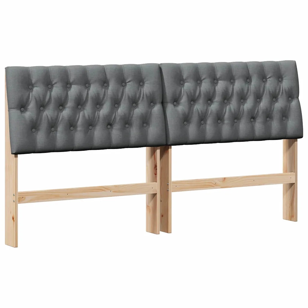 Testiera imbottita-Testiera con Cuscini-Testata Grigio scuro 180 cm Pino massello 399613