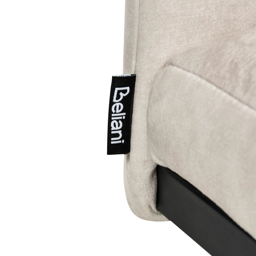 Set di 4 sedie da pranzo Rivestimento in tessuto Seduta imbottita Gambe in ferro beige chiaro