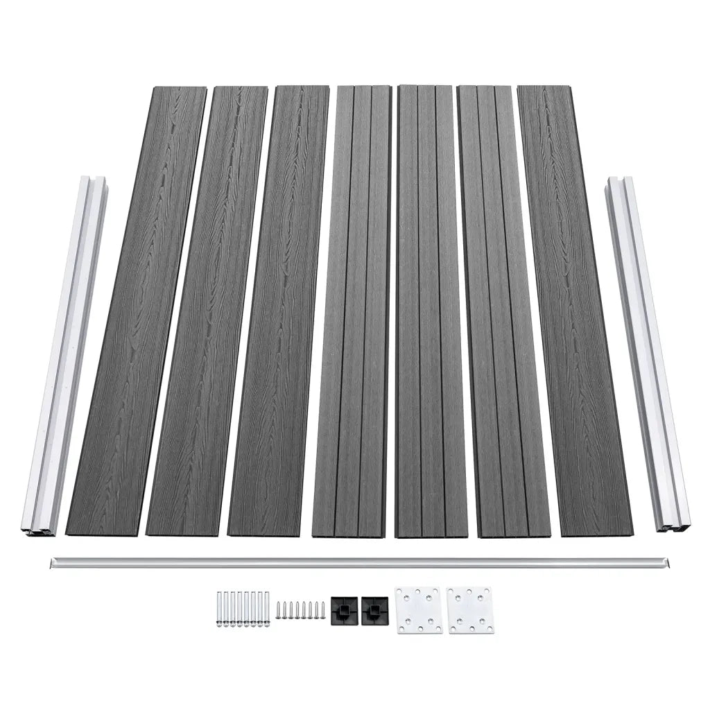 Set Pannello di Recinzione in WPC 699x146 cm Grigio 3070457