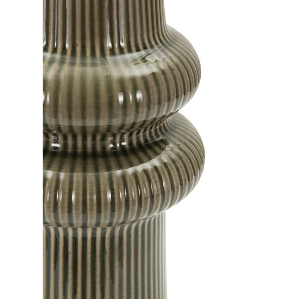 Vaso Decorativo VKH1047, Verde, Ceramica, 13x13x25 cm