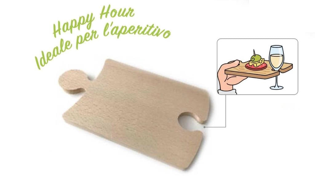 Tagliere in Legno per Aperitivo Snack Puzzle 26 x 15 x 1 cm