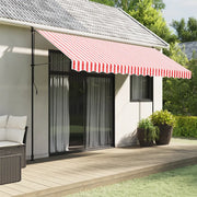 Tessuto Ricambio per Mantovana da Tenda-Sostituzione della mantovana per tenda Righe Rosse Bianche 4 m