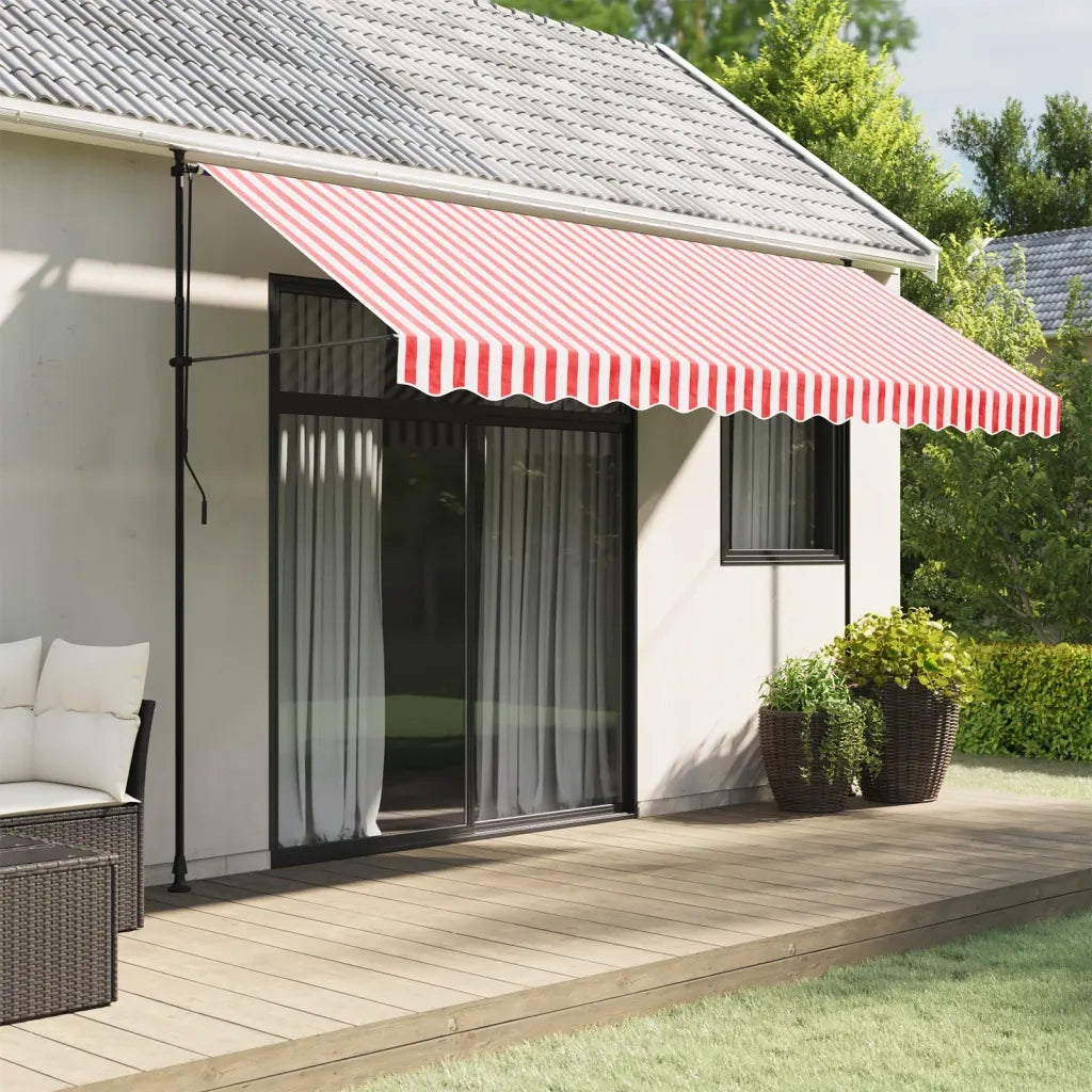 Tessuto Ricambio per Mantovana da Tenda-Sostituzione della mantovana per tenda Righe Rosse Bianche 4 m