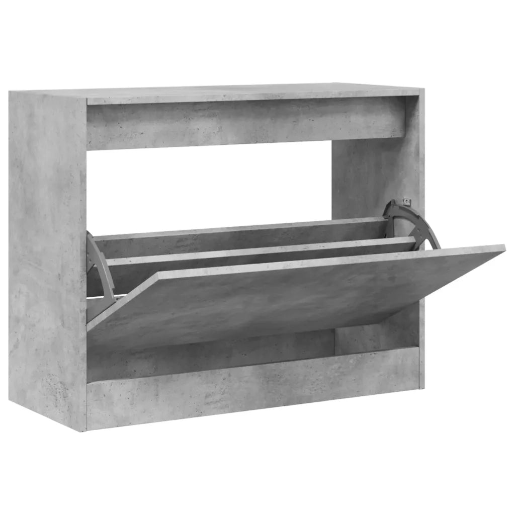Scarpiera | Mobile per scarpe Grigio Cemento 80x34x63 cm in Legno Multistrato