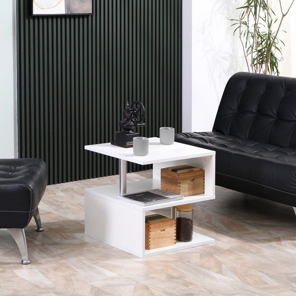 Tavolino da caff¨¨ moderno con ripiano ¨C Zephmum ¨C Bianco 50x50x50 cm