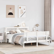 Letto senza Materasso Bianco 150x200 cm Legno Massello di Pino