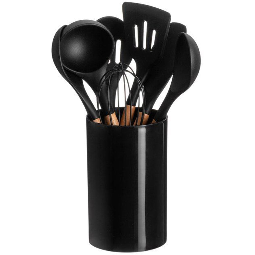 Set Mestoli 7 Pezzi Utensili da Cucina Con Barattolo Contenitore