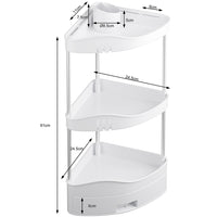 Scaffalatura Angolare 3 Ripiani 1 Cassetto Unità di Mensole ad Angolo Multiuso