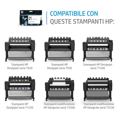 HP Cartuccia inchiostro nero opaco DesignJet 727, 130 ml