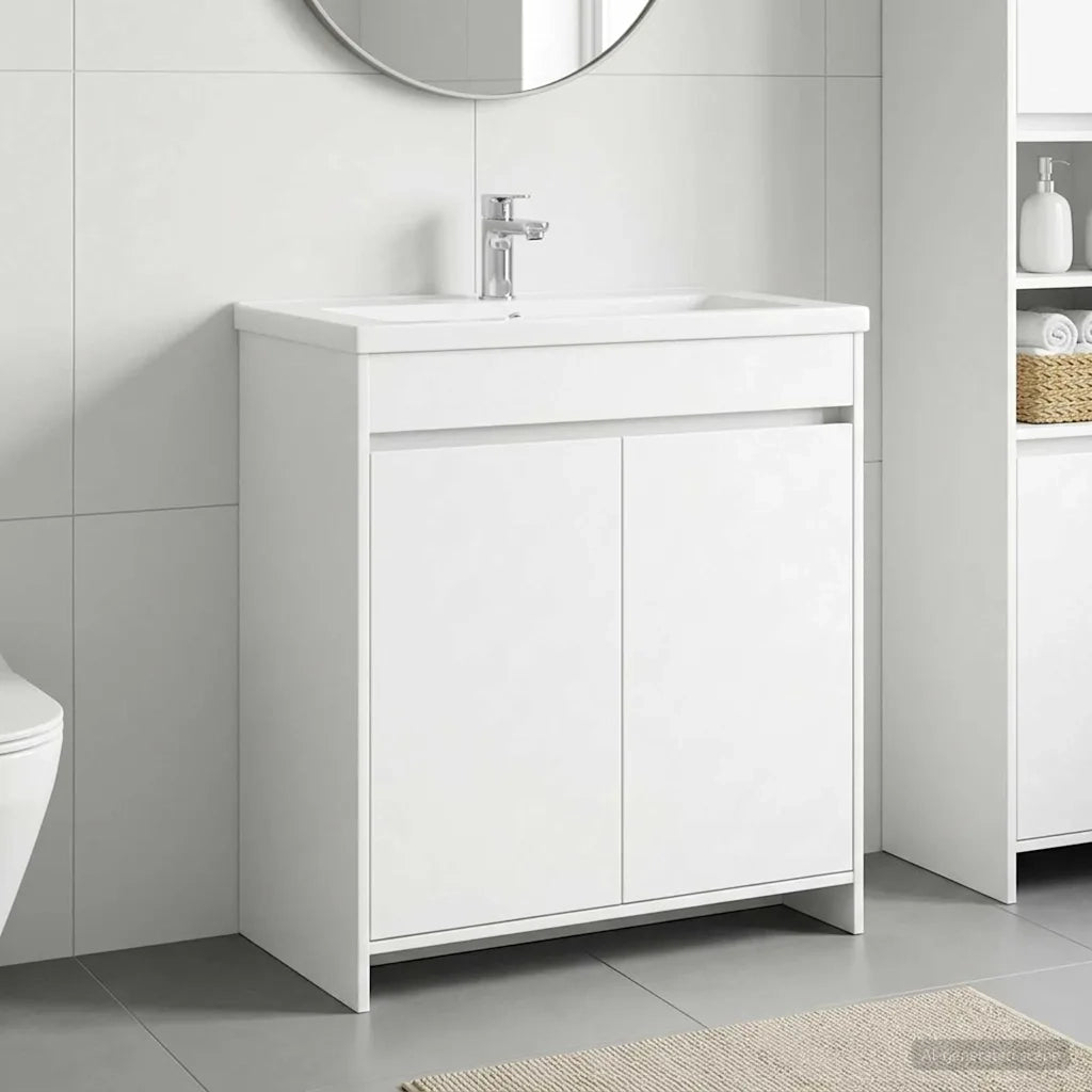 Mobiletto da Bagno Sotto Lavabo Bianco 78,5 x 37,5 x 81 cm 890784