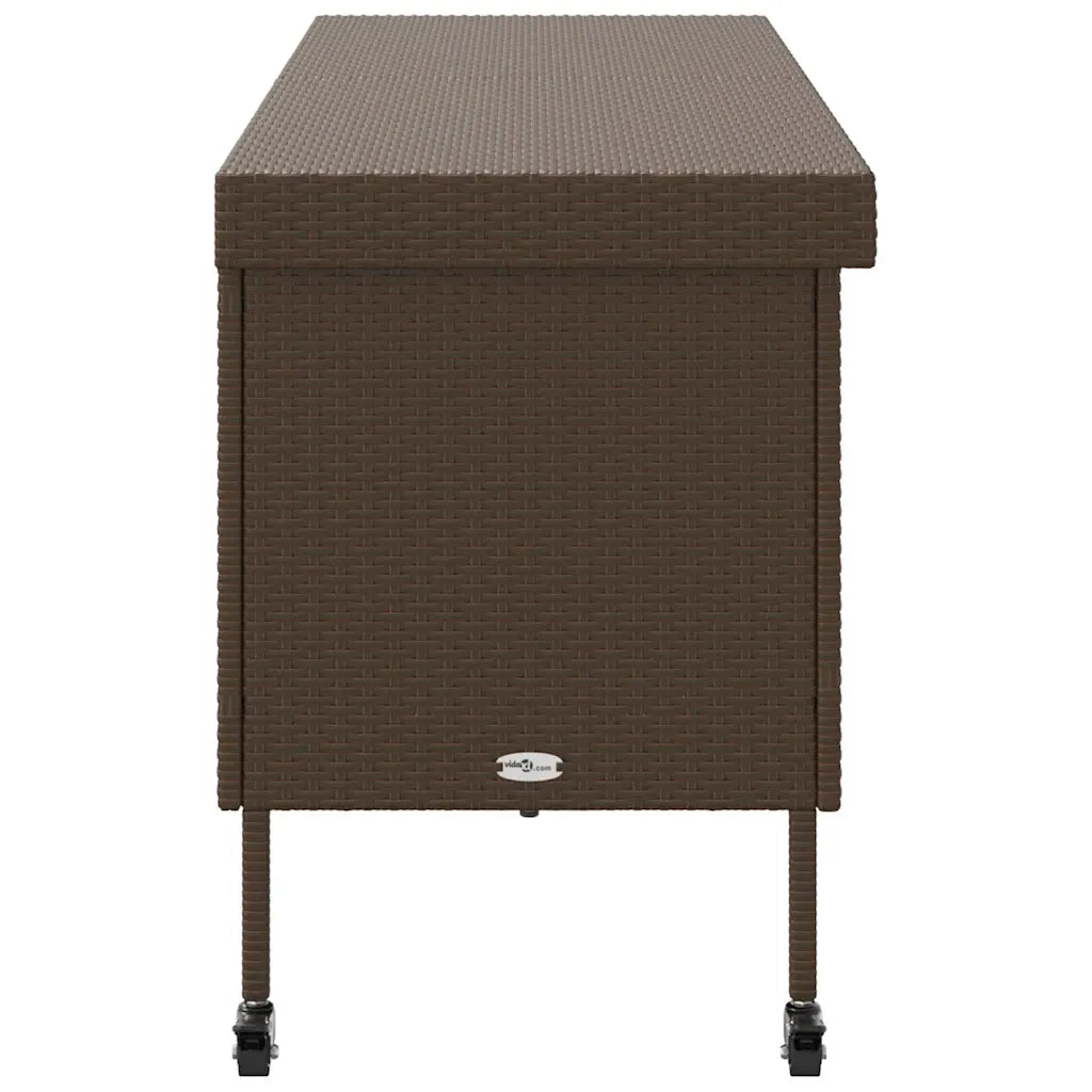 Contenitore da Giardino con Ruote Marrone Polyrattan CFW4963524