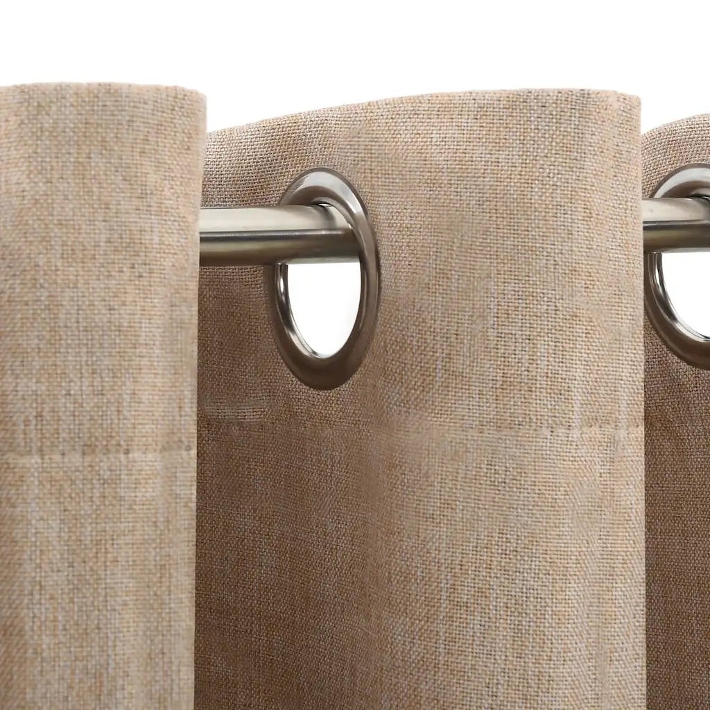 Tenda Oscurante Effetto Lino con Occhielli Beige 290x245cm cod mxl 65754
