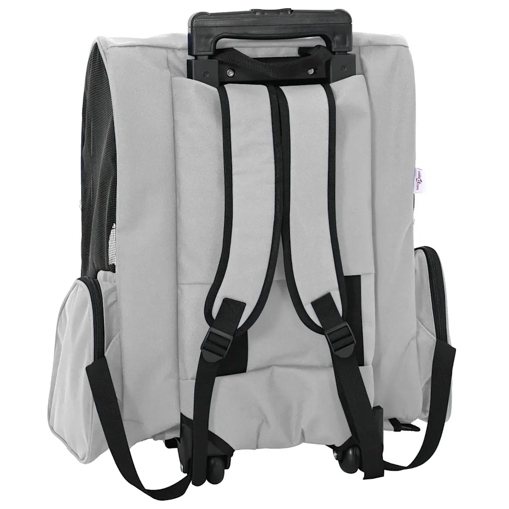 vidaXL Carrello per animali domestici 3 in 1 design grigio 48x32x(57-106) cm tessuto Oxford