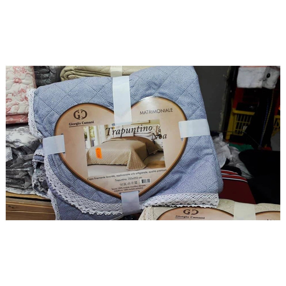 Trade Shop - Trapuntino Matrimoniale 255x255cm Con Bordi Merlettati Colore E Fantasia Casuale -