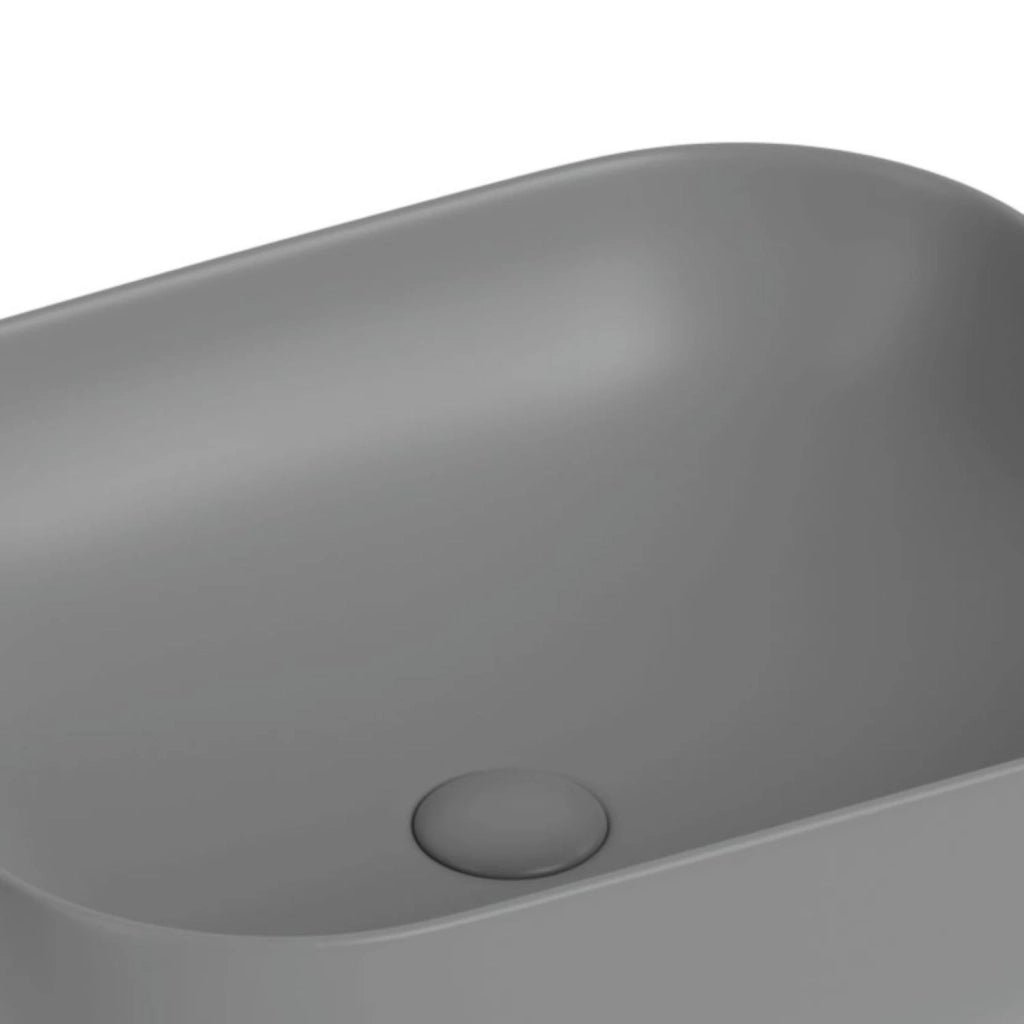Lavabo d'appoggio grigio in ceramica da 50,5 x 40,5 cm - Serie Nature