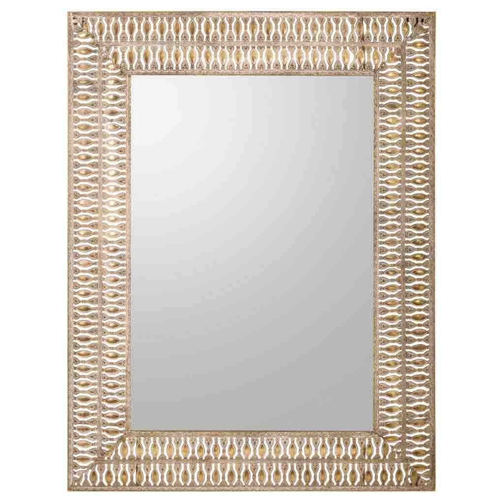 Specchio in metallo dorato 63x4,5x83h